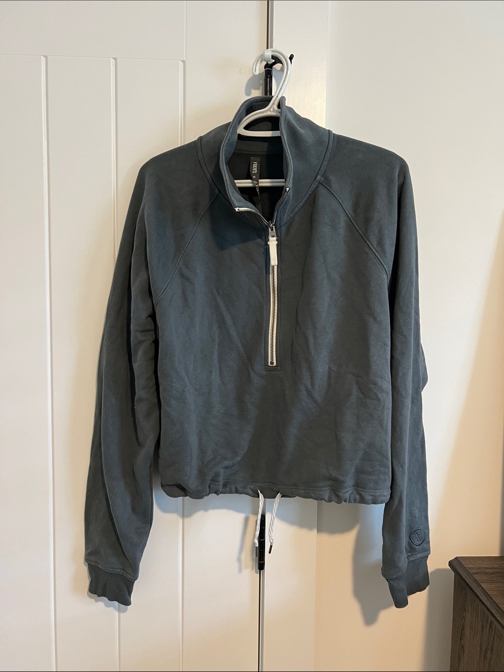 Vuori slate blue Teddy Half-Zip sweater
